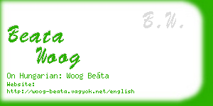 beata woog business card